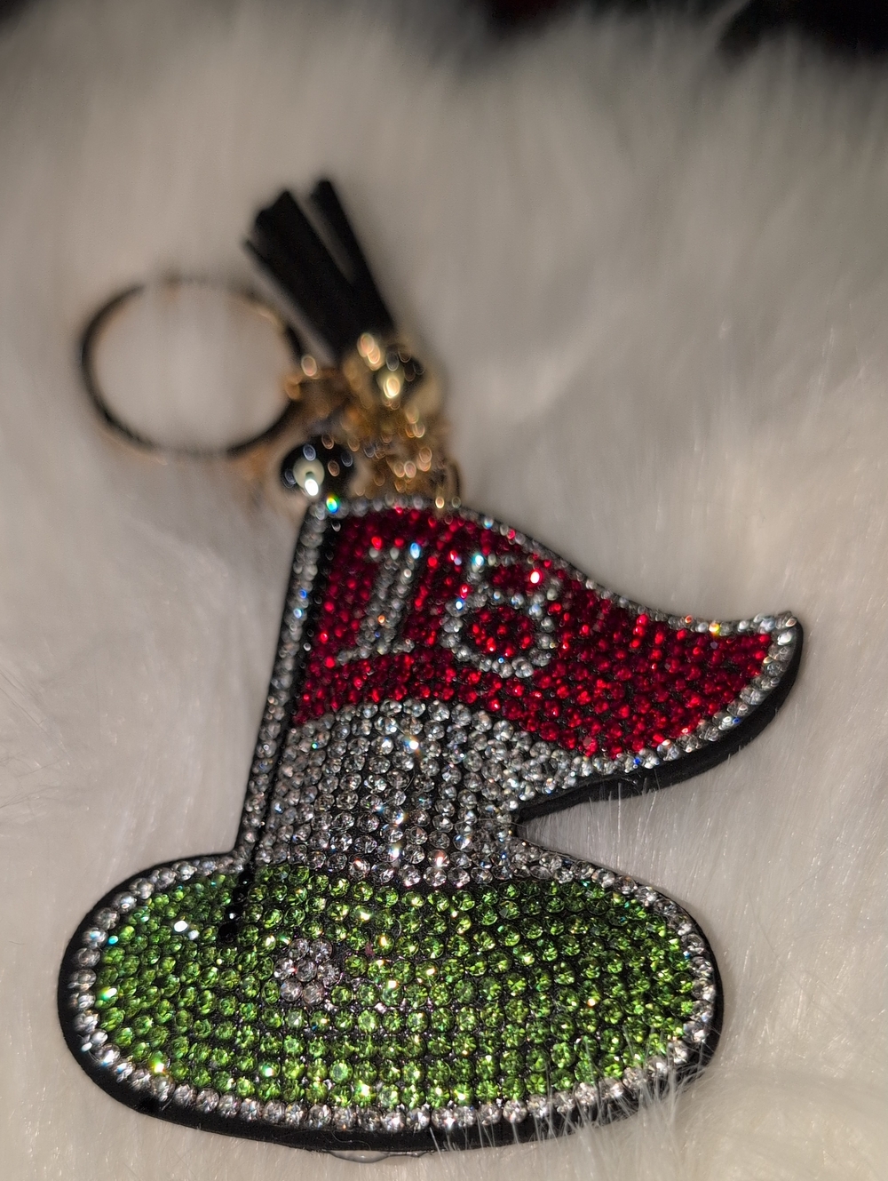 Crystal 18th Hole Golf Flag Keychain Bag Charm
